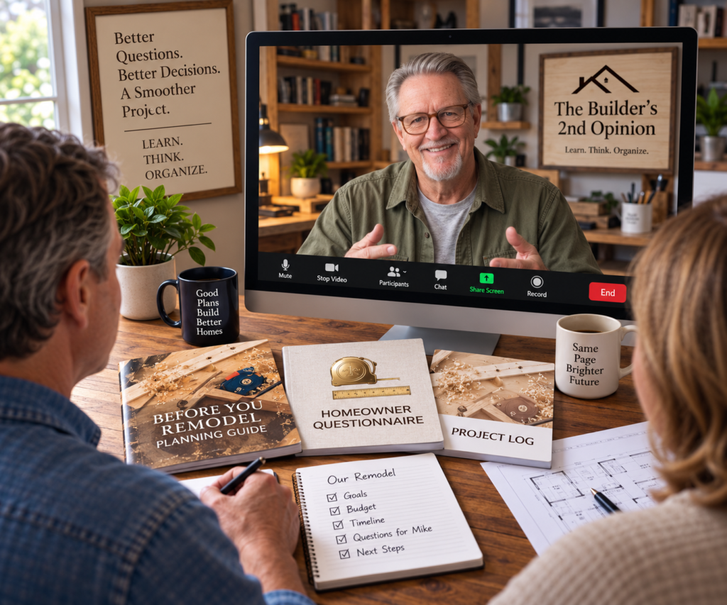 The Builder’s 2nd Opinion — $100 Consultation Upgrade
